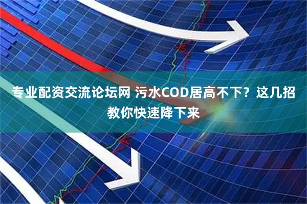 专业配资交流论坛网 污水COD居高不下？这几招教你快速降下来